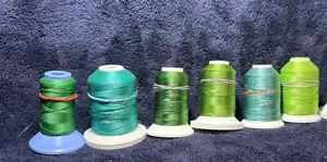 6 Robinson Anton Embroidery rayon Thread - Greens Vibrant Color! (lot #7) - Picture 1 of 7