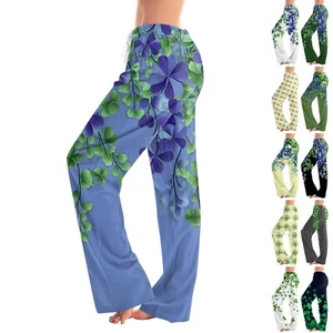 Women's Pajama Pants Sleepwear Casual Drawstring Elastic Waist Pants Comfy - Picture 1 of 45