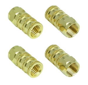 4x Alta Calidad Conector F, Macizo Metal Completo Enchufe, 6,4mm Ø - Imagen 1 de 1