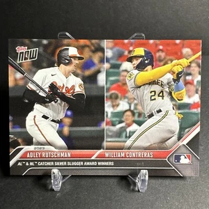 2023 TOPPS NOW CATCHER SILVER SLUGGER CARD ADLEY RUTSCHMAN WILLIAM CONTRERAS SS1 - Picture 1 of 2