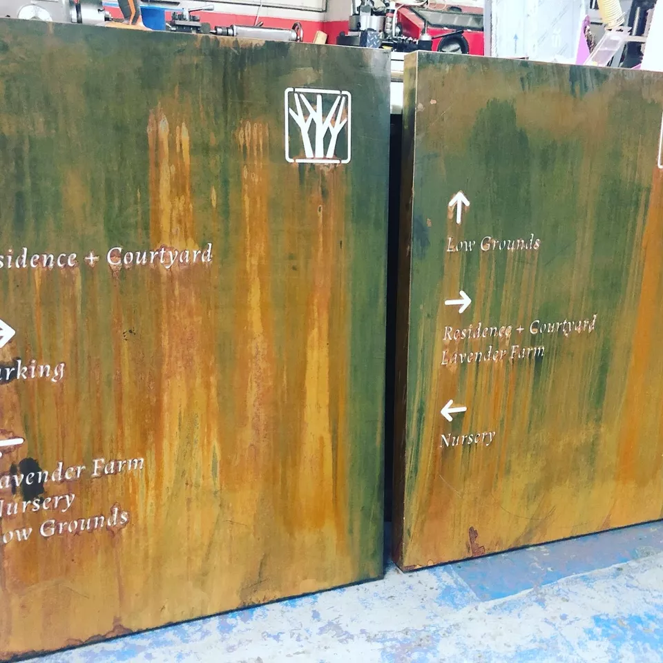 Illuminated LED Rusted Steel House Mail Box Signs Plaques Custom Made Laser Cut  - Image 1 of 3