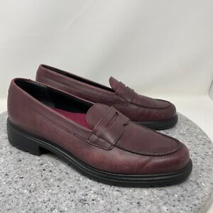 Munro Shoes Loafers Womens 9.5 Burgundy Leather Comfort Slip On Shoes 9.5M