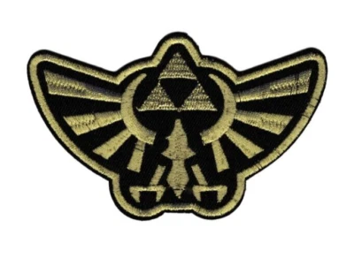 🕹️4" Nintendo LEGEND OF ZELDA Hyrule's Royal Crest GOLD Logo Iron-on PATCH-Link - Image 1 of 2