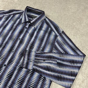 Camisa Jhane Barnes Para Hombres XL Mezcla de Seda Terciopelo Rayas Multicolor Club Disco Informal - Imagen 1 de 9