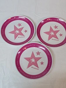 3 platos de cena American Girl rosa blanco estrella de 10 pulgadas - Imagen 1 de 11