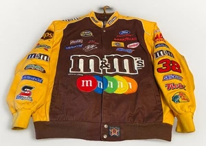 Kyle Busch JH Design Brown And Yellow M&M Nascar Racing Jacket - Picture 1 of 18