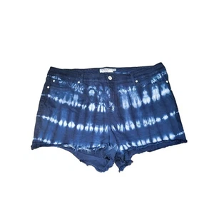 Torrid Shorts 26 Womens Plus Size Blue High Rise Tie Dye Print Raw Hem Summer Ca - Picture 1 of 4