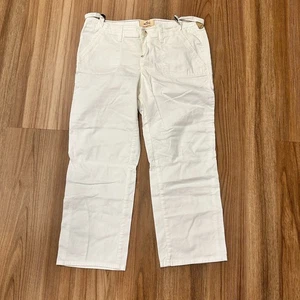 Pantalone donna Hollister Capri bianco estivo Y2K vita bassa SoCal elasticizzato taglia 5 - Foto 1 di 10