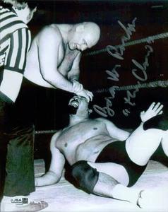 Baron Von Raschke WWE WWF Wrestler foto lucida firmata 8x10 autenticata JSA - Foto 1 di 2