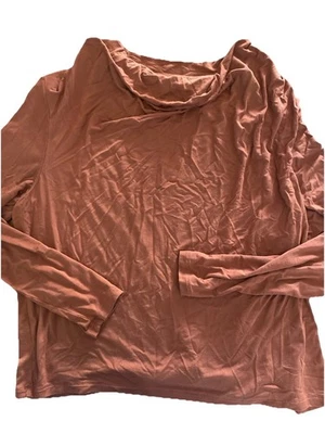 Camiseta Feminina Aritzia, Babuíno, Marrom Cobre Pima-Modal Manga Longa, Tamanho G. - Imagem 1 de 3