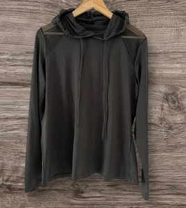 Shein Mesh Shoulder Black Hoodie Size XL - Picture 1 of 4