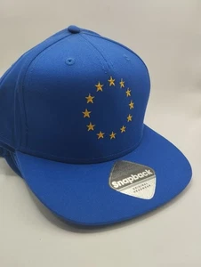 Embroidered European Union Stars Snapback Cap, European Union EU Stars Flag Hat - Picture 1 of 5