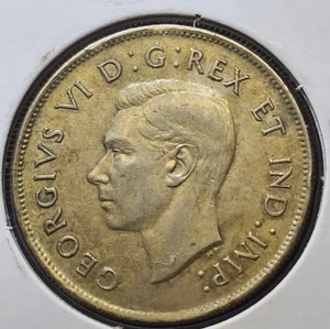 Canada 1944 Silver 50 Cent Half Dollar King George VI 80% Silver  Rare Far "4" - Picture 1 of 8
