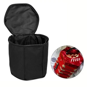 Sleek Black Concertina Gig Bag Carry Case with Zippered Accessories Pouch - Picture 1 of 12