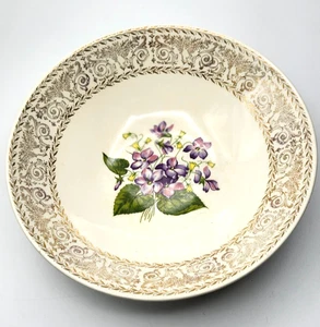 Cunningham & Pickett Springviolet Gemüse Servierschüssel 9" 22K Gold Design - Bild 1 von 3