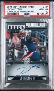 2024 Contenders Optic Joe Milton Rookie Variation On Card Auto PSA 10 - Picture 1 of 2
