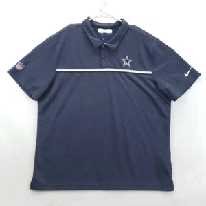 Dallas Cowboys Shirt Polo Mens XL Navy Blue NFL Football Nike Dri-FIT Sideline - Picture 1 of 13