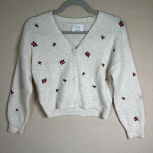 Cárdigan Suéter Zara Niños Niñas 11/12 Bordado Floral Manga Larga Tejido - Imagen 1 de 14