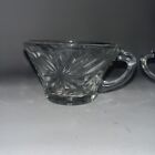 4 Vintage Anchor Hocking Star Of David Starburst Punch Bowl Cup Clear Glass