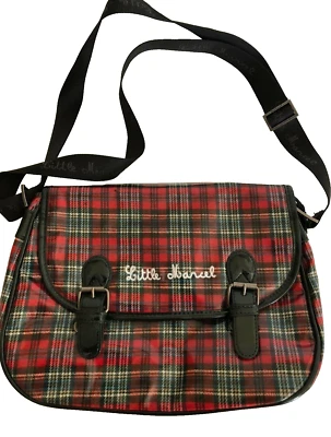 Little Marcel Bag Red Tartan Buckles Shoulder Strap Purse Plaid Satchel Hipster - Photo 1/4