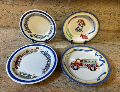 Tiffany & Co Fire Station Baby Dish Set: 2 Bowls & Plates 2004 Vintage - Image 1 of 4
