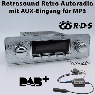 Retrosound Motor-1DAB Komplettset Silver Oldtimer Radio MP3 DAB+ Retro Autoradio - Bild 1 von 4