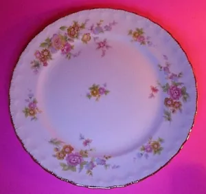 Pope Gosser Sterling 10” Dinner Plate Gold Scalloped Edge Colorful Flowers (QTY) - Picture 1 of 3
