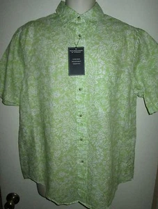 CAMISA Informal Roundtree & Yorke para Hombre MEZCLA DE LINO M Botones Frontal NUEVA CON ETIQUETAS $45 Lima - Imagen 1 de 1