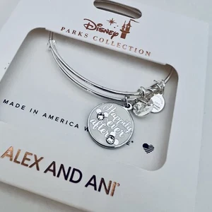 Alex & Ani Disney Parks Happily Ever After Wedding Bride Mickey Silver Bracelet - Picture 1 of 3