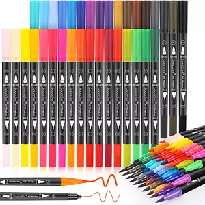 Art Brush Markers Pens for Adult Coloring Books, Aesthetic Cute School Supplies, - Picture 1 of 12