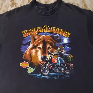Vtg 1980s Harley Davidson Biker Tee T Shirt Men's Large Las Vegas - Picture 1 of 13