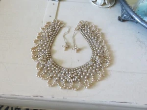 Gogeous Ornate Crochet w Pearls Victorian Collar Most Ornate Yet - Picture 1 of 6