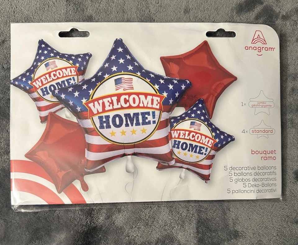 Ramo Globo Militar Bienvenida Hogar Fiesta Decoraciones Lámina Bandera Patriótica Estrella Foto 1 de 4