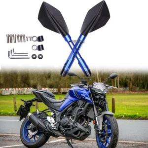 Par de espejos retrovisores de aluminio CNC azul para motocicleta Yamaha MT03 MT07 MT09 MT10 - Imagen 1 de 9