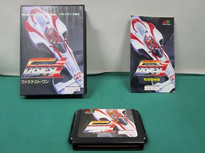 Mega-Drive Genesis FASTEST ONE 1 - included box & manual. JAPAN GAME. MD. 11539 - Image 1 of 4