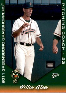 2011 Greensboro Grasshoppers Multi-Ad #29 Willie Glen Pitching Coach Card