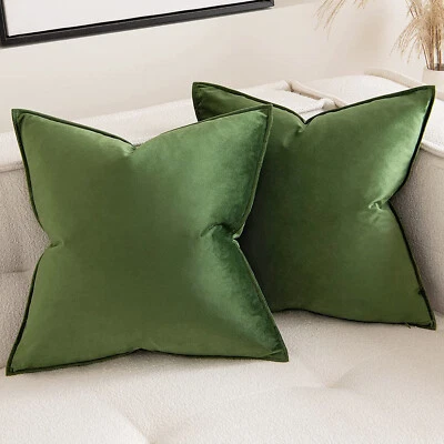 US 16" 18" 20" 24" Velvet Plain Cushion Cover Pillow Case Home Sofa Bed Decor - Image 1 of 4
