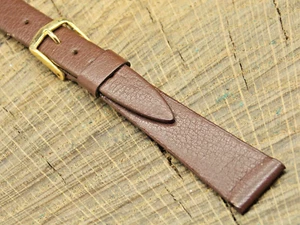 Correa de reloj vintage NOS sin usar Stylecraft piel de becerro marrón con hebilla tono dorado 14 mm - Imagen 1 de 5