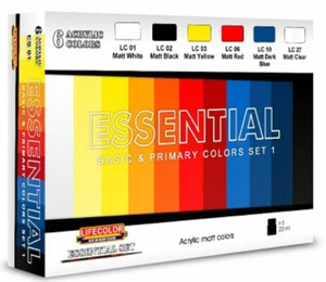Juego de 1 pintura acrílica Lifecolor #LFC-ES1 Essential colores básicos y primarios - Imagen 1 de 1