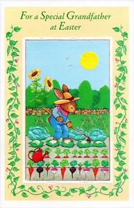 Happy EASTER Card FOR A SPECIAL GRANDFATHER, Farm Rabbit — Gallant Greetings + ✉ - Picture 1 of 4