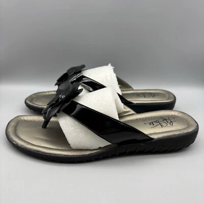 Босоножки женские Life Stride 7,5 М эпические шлепанцы плоские серебристые искусственная кожа без шнуровки - Изображение 1 из 4