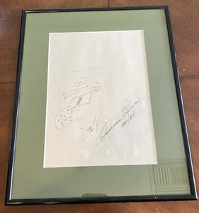 Original Harmon Killebrew Signed Stationary with Drawing 8x11 Framed JSA LOA - Picture 1 of 6