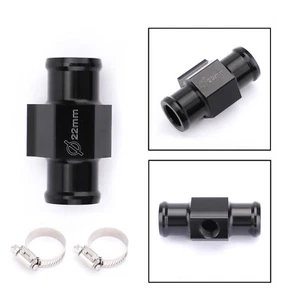 22mm Black Water Temperature Joint Pipe Gauge Radiator Sensor Hose Adapter Moto/ - Picture 1 of 6