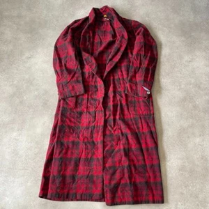 Pendleton Trench Coat Mens Medium Checkered Vintage Button Up Jacket, Red - Picture 1 of 11