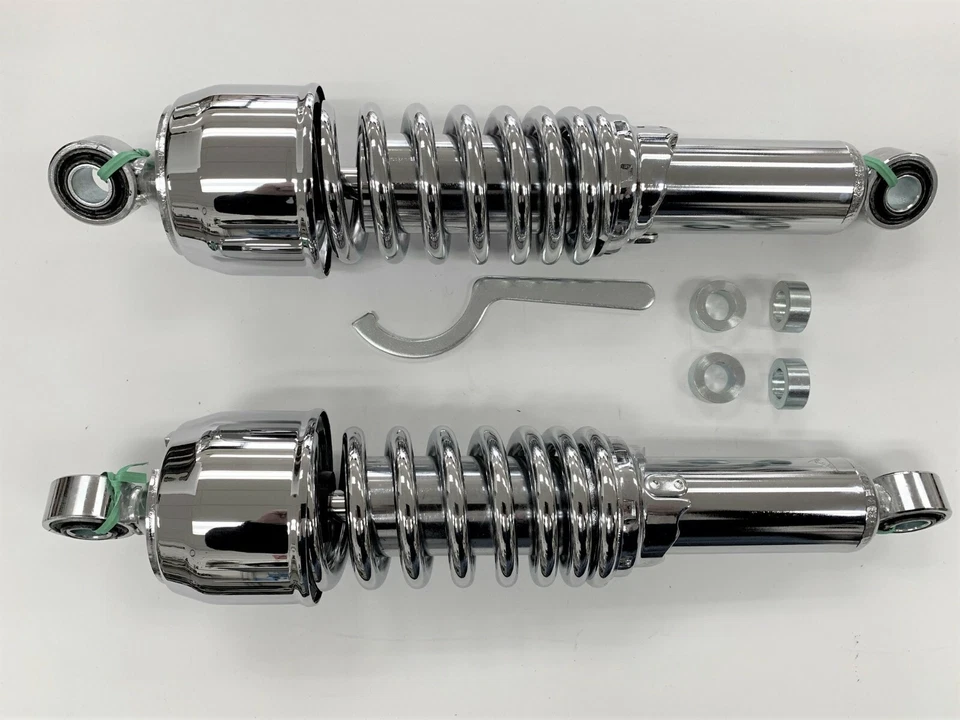 Harley 12.5 英寸宽 Super Glide Street Fat Bob 重型镀铬减震器 80 - 2017 — 第 1/1 张图片