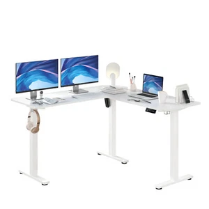 Ergomaker Electric Standing Desk Corner Sit Stand Up Height Adjustable L Shaped - Picture 1 of 6
