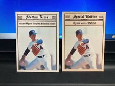 2 DIFFERENT Old Nolan Ryan Oddball Cards "Stadium News" & "Special Edition"