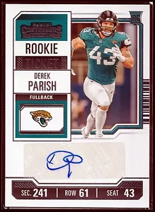 Boleto de novato Panini Contenders 2023 autógrafo #179 Derek Parish - Imagen 1 de 3