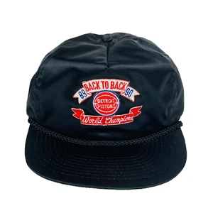 Vintage Detroit Pistons Back to Back 89/90 NBA World Champions Satin Hat RARE - Picture 1 of 9