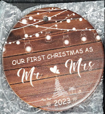 Our First Christmas as Mr. & Mrs. 2023 ornament w/ lights (v. nice)